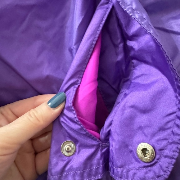 VINTAGE 80s Rare EDELWEISS Retro Puffer Ski Snow Jacket - Purple & Pink Medium - Picture 5 of 14